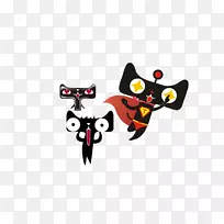 天猫标志-超人卡通小黑猫