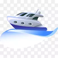 独木舟摩托-一艘蓝帆船