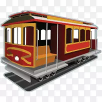 旧金山缆车系统有轨电车轨道运输复古铁路列车