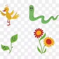 花卉画片艺术.鸟类和花卉蛇