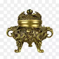 Censer铜制大佛-Amitabha三位一体-黄金复合设计炉