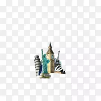 自由女神像埃菲尔铁塔世界地标-世界著名旅游地标