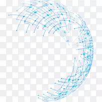 点线球圆-蓝色技术路线图