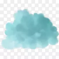 绿色绿松石天空电脑壁纸-蓝色云
