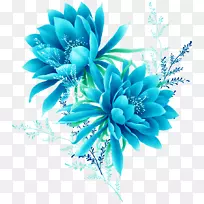 蓝花像素-蓝花效应元素