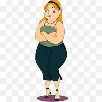 卡通剪贴画-肥胖女性