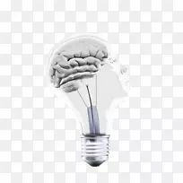 白炽灯泡脑概念电灯创意脑