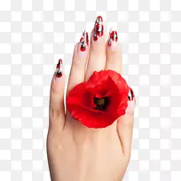 指甲艺术高清晰度电视指甲油高清视频个性化红色色调指甲艺术