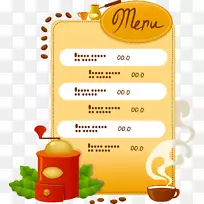 咖啡茶咖啡厅早餐菜单-菜单