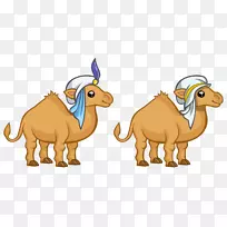 中东卡通画手绘卡通可爱帽子骆驼阿拉伯中东