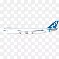 波音747-8飞机波音747-400协和-蓝色和白色卡通飞机