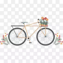 自行车车轮图标-浪漫花车