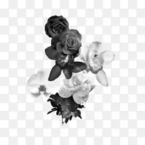 黑白花黑白摄影-黑白玫瑰