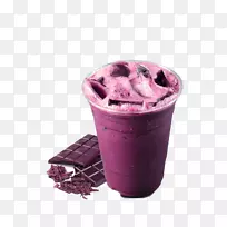 热巧克力速溶咖啡泡茶牛奶抹茶紫色葡萄冰饮料图片材料