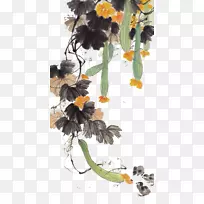 水彩画画艺术水彩画黄瓜古画