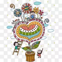 卡通海报插图-爱岛