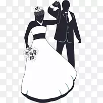 婚礼请柬剪贴画-新娘新郎跳舞