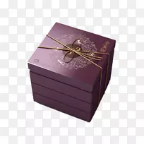 盒式月饼包装和标签纸板食品包装.紫色月饼盒