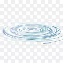 水蓝色圆-蓝色淡水波效应元素