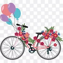 摄影婚礼图标-一辆装满鲜花的自行车