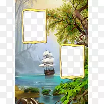 自然高清电视解析度壁纸-木背景金框