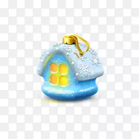 别墅大厦图标-圣诞装饰蓝色小屋