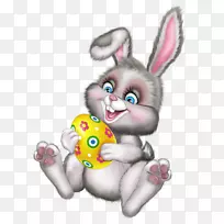 复活节兔子彩蛋剪贴画-彩蛋和兔子