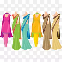 印度服装剪贴画-印度ms。服装