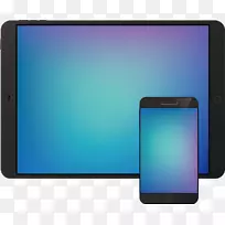 智能手机ipad手机图形平板电脑彩绘黑色平板电脑和手机