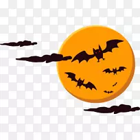 蝙蝠剪贴画-蝙蝠月亮