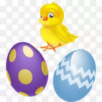 鸡复活节蛋夹艺术-鸡和蛋