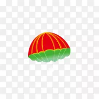 热气球壁纸.红色降落伞