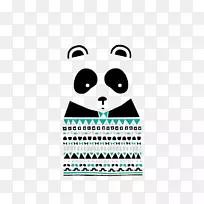 大熊猫熊印刷插图-熊猫