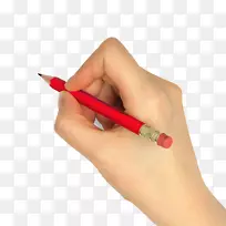 用铅笔-右手拉出自由书写的材料。