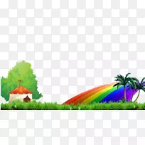 海报下载儿童节-彩虹