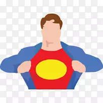 克拉克肯特超人徽标绘图剪辑艺术创意手绘卡通超人
