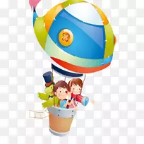 彩色卡通热气球装饰图案