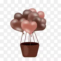气球情人节心脏夹艺术热气球爱情气球图案