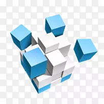Adobe插画图标设计图标-蓝色立方体创意