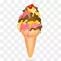 冰淇淋锥杯蛋糕巧克力冰淇淋巧克力锥