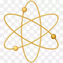 原子符号化学剪辑艺术橙色美丽的行星轨迹