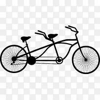 双人自行车剪贴画.黑色简单双自行车