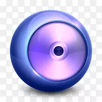光盘dvd媒体播放器图标-天蓝色圆形立体声cd播放机