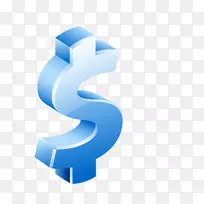 象征版税-免费-蓝色美元标志