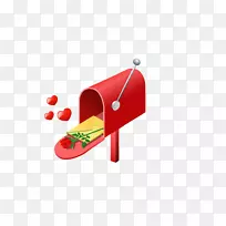 邮筒信件图标-红色信箱
