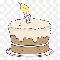 生日蛋糕卡通插图-插上生日蛋糕蜡烛