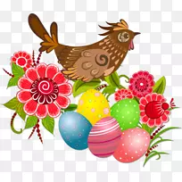 复活节兔子复活节彩蛋插图-棕色麻雀
