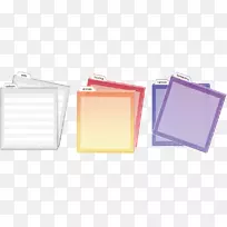 目录纸图标-三色文件夹模板