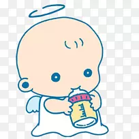 婴儿男孩取名婴儿奶瓶怀孕卡通天使宝宝吃奶瓶