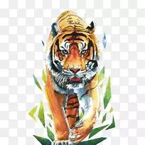西伯利亚虎画葡萄虎